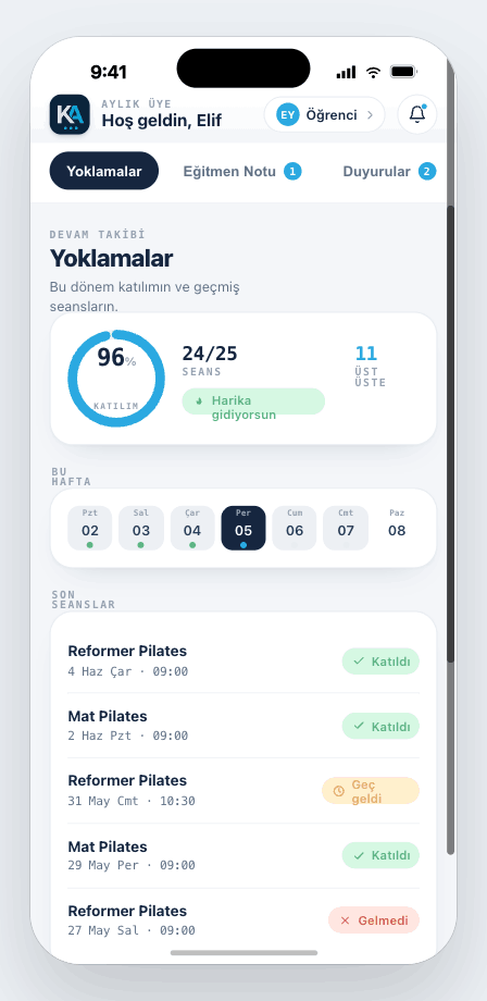 KursAsistanı mobil uygulama — Yoklamalar